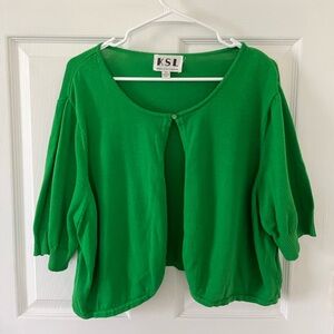 KSL Women's Green Cardigan Sweater - Plus Size